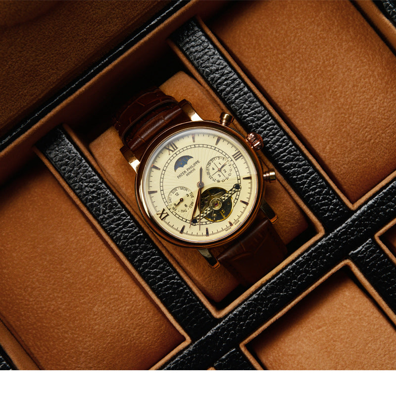 Luxvoyant™ Executive Watch Travel Case – Leather Storage Organizer