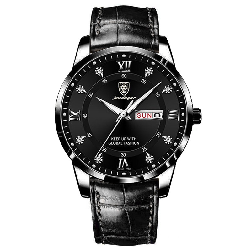 Luxvoyant™ Classic Leather Timepiece – Luxury Sports Watch