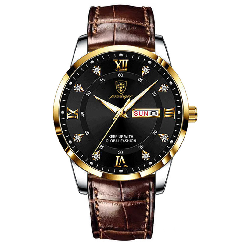 Luxvoyant™ Classic Leather Timepiece – Luxury Sports Watch