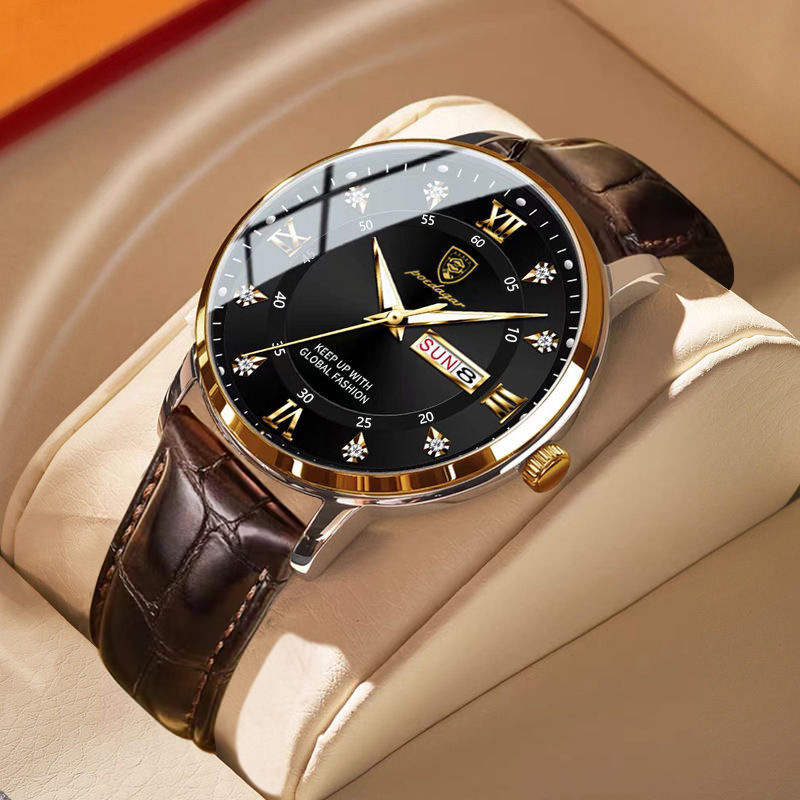 Luxvoyant™ Classic Leather Timepiece – Luxury Sports Watch